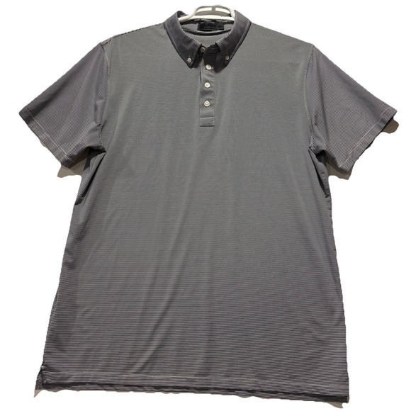 G/Fore Golf Polo Mens XXL Black‎ White Striped Short Sleeve Casual Shirt Adult - Picture 1 of 7